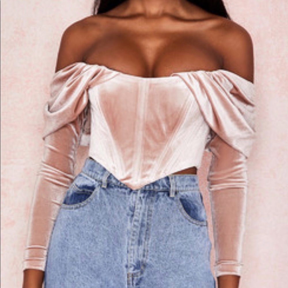 House of CB velvet corset top